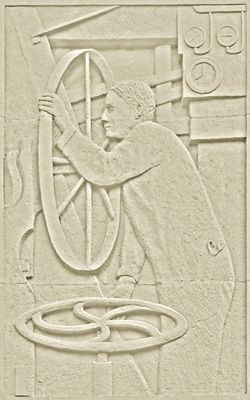 view of the west side relief graphic on the memorial column